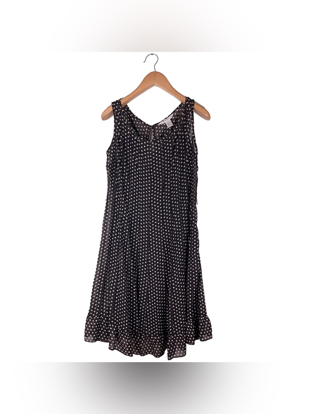 Vintage Y2K AA Studio Brown Polkadot Keyhole Tank Dress Women’s Size 16